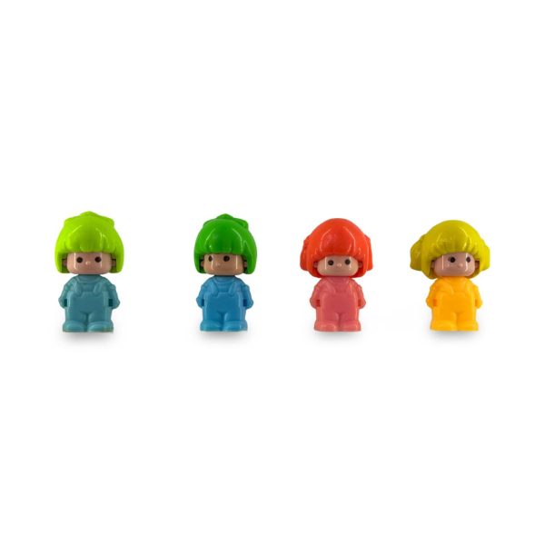 Vintage Pin Pon Gift Set of 4 - Lime, Green, Red & Yellow - 5cm