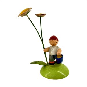 Ξύλινη φιγούρα Erzgebirge “Παιδί των Λουλουδιών με Ποτιστήρι” 10εκ.