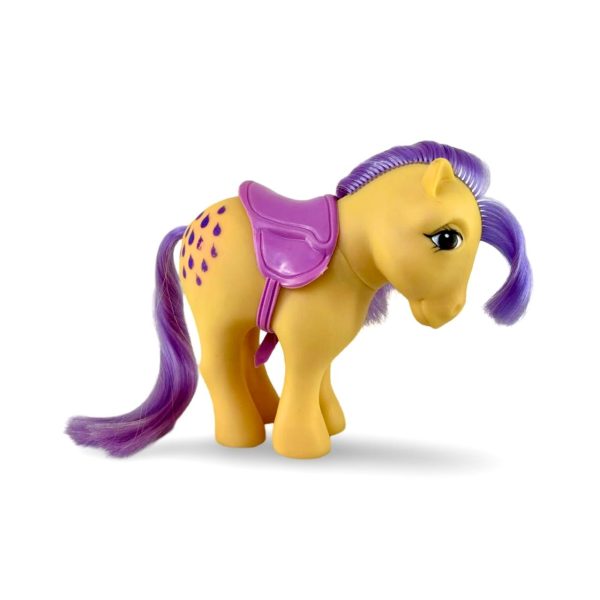 Vintage - ''My Little Pony'' Yellow with Purple Raindrops - 10cm