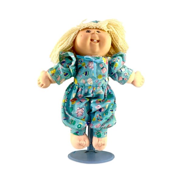Vintage Cabbage Patch Kids Doll - With Teal Romper - 33cm - Replay Toys Vintage Cabbage Patch Kids Doll - With Teal Romper - 33cm - Replay Toys