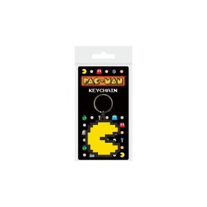 pac man pixel pac man rubber keychain